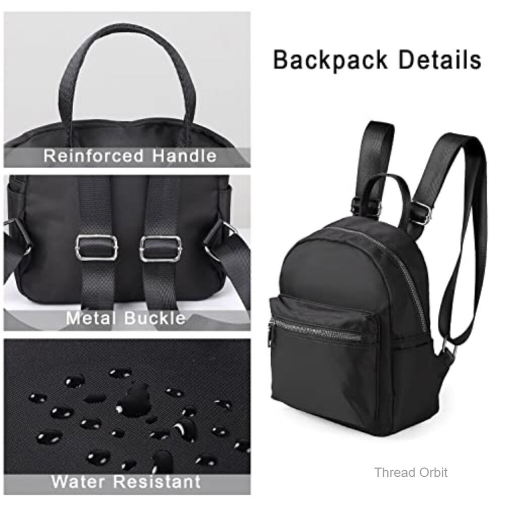 Mini Backpack Purse, Waterproof Polyester, Adjust… - image 4